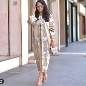 Zara Metallic Jacquard Knit Coat